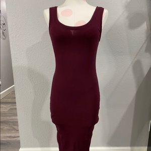 new BODYCON ribbed TANK DRESS burgundy sexy S/M/L